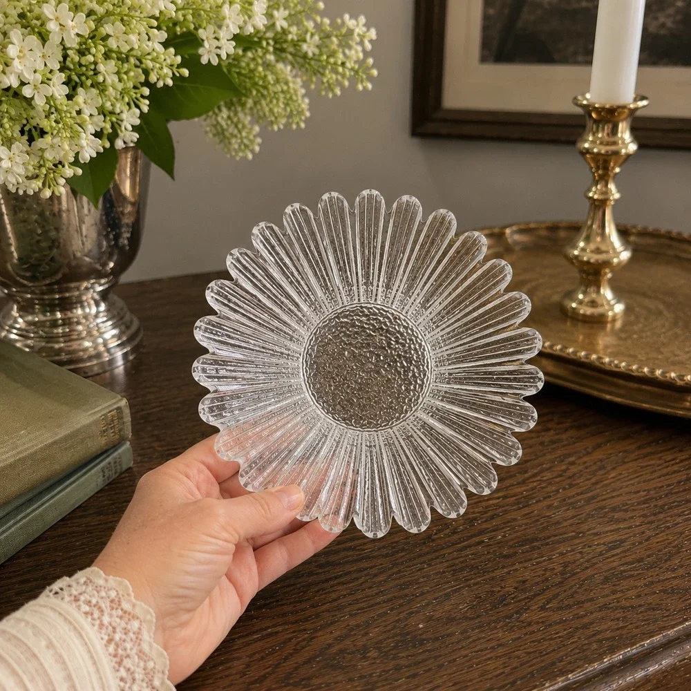 Blenko 847S Clear Daisy Bowl 26 Petal 7